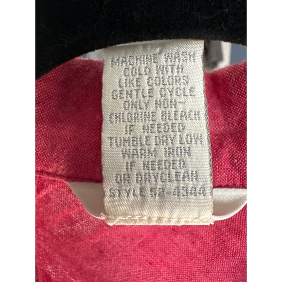 J. Jill size 10 100% linen dark pink 3 button princess seams blazer - Picture 4 of 5